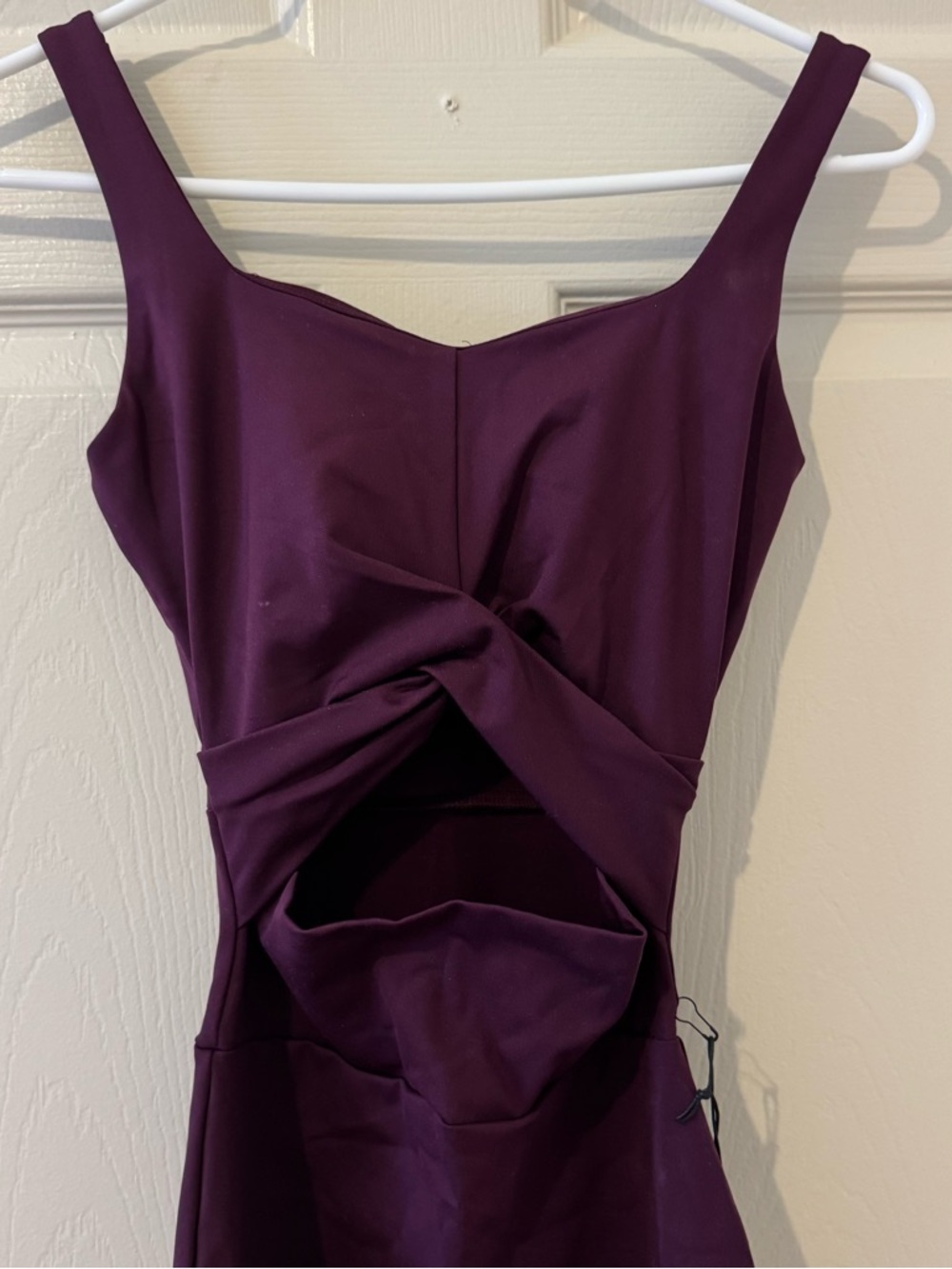 Girlfriend Collective Purple Twist-Front Cutout Yoga Jumpsuit/Unitard XS NWT